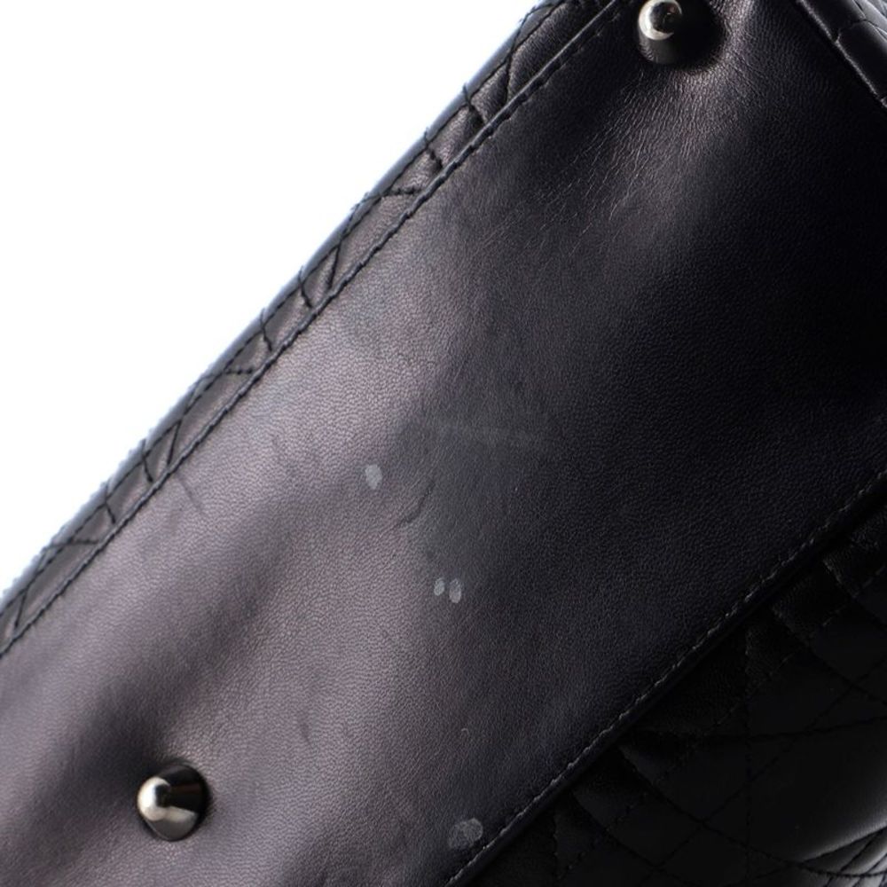 Christian Dior Vintage Lady Dior Bag Cannage Quilt Lambskin Large Black - Picture 6 of 9